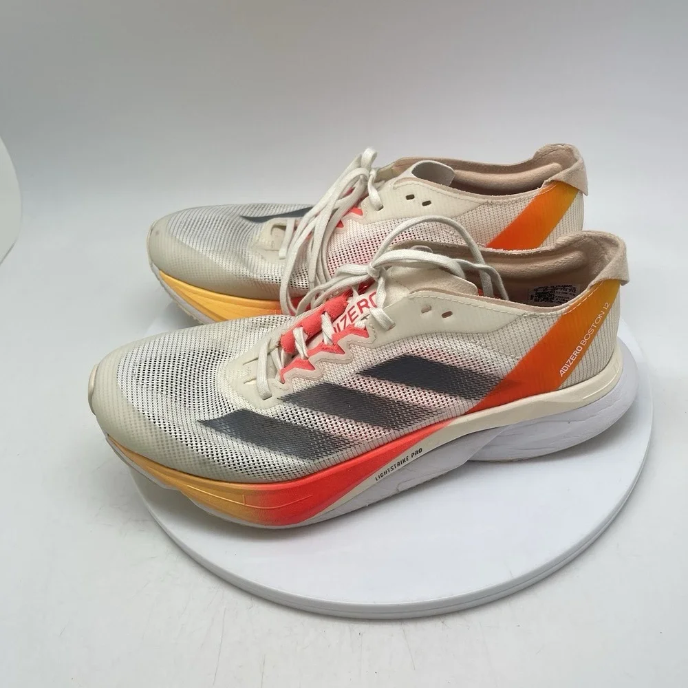 Adidas Sneakers Womens 7 Adizero Boston 12 Ivory Pack Gym Running Shoes IG3325
